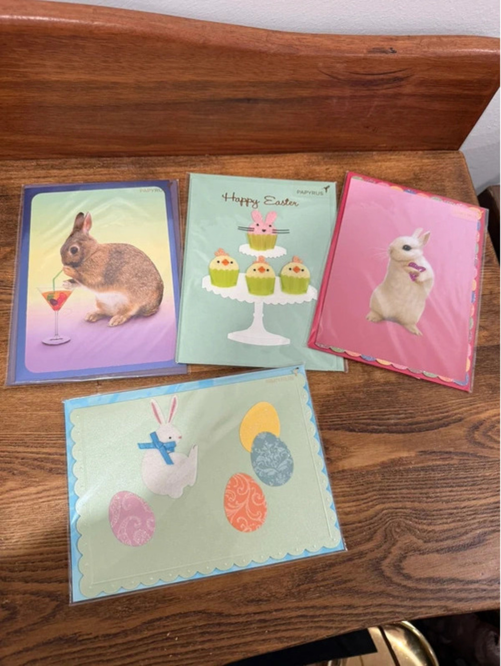 Papyrus Easter Greeting Cards Bunny Rabbit Lot of 4 New